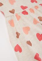 POP CANDY - Girls heart print flutter sleeve dress - multi