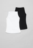 Superbalist - High neck 2 pack vests - black & white