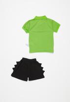 POP CANDY - Dino tee & shorts set - green & black