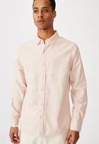 Cotton On - Linen cotton long sleeve shirt - powder pink