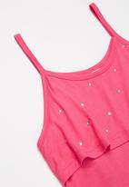 Quimby - Girls embroidered tank top - pink
