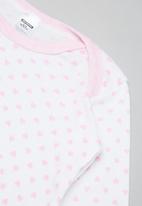 POP CANDY - 2 Pack long sleeve heart bodyvest - pink & white