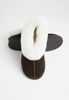 Karu - Cosy suede wool inner slipper - brown