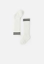 POP CANDY - Basic stripe socks - white