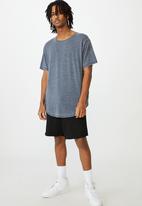 Factorie - Longline curved washed t shirt - indigo