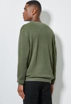 Superbalist - Pique crew neck knit - khaki green