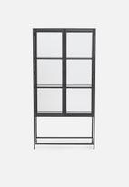 Sixth Floor - Seaford glass cabinet - black & glass