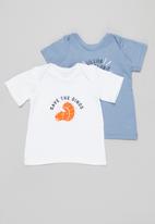 Superbalist Kids - Baby boys 2 pack graphic top - blue & white