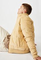 Cotton On - Cord puffer jacket - sand