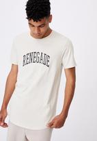 Factorie - Curved graphic t shirt - white