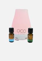 OCO Life  - Small - White Diffuser with 2 Oils Breathe & Reawaken