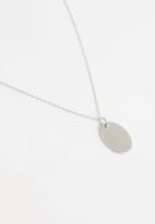 Superbalist - Sterling silver oval pendant necklace - silver 