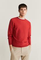 MANGO - Ten Cotton Cashmere-blend  sweater knitwear - red