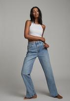 split jeans black and white