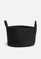 Sixth Floor - Cotton rope storage basket - black