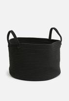 Sixth Floor - Cotton rope storage basket - black