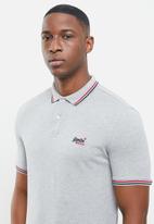 Superdry. - Classic micro lite tipped short sleeve polo - grey
