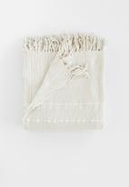 Barrydale Hand Weavers - Contemporary throw - variegated stripes - natural