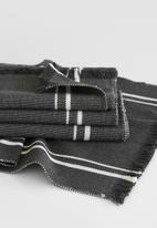 Barrydale Hand Weavers - Contemporary table runner - with stripes - charcoal
