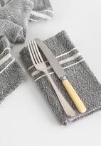 Barrydale Hand Weavers - Contemporary napkins- variegated stripes - charcoal set of 2