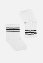 adidas Performance - 3S 3 pack crew socks - white