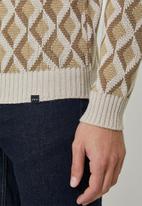 Superbalist - Pattern roll neck knit - neutral & brown