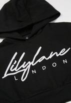 Lilylane - Melba cropped printed hoodie - black