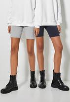 Superbalist - 2 Pack cycle shorts - grey & navy