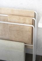 Yamazaki - Tower bath towel hanger with 3 bars - white