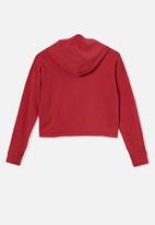 Free by Cotton On - Serena crop hoodie - red