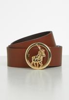 POLO - Sophie leather belt - tan