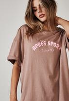 Factorie - Oversized graphic T-shirt - dirty blush/apres sport