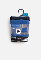 Jockey - 2 Pack long leg one up stretch pouch trunk - blue & black 