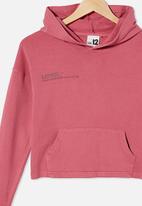Free by Cotton On - Serena crop hoodie - very berry/ loved