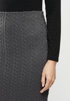 Me&B - Cable knit pencil skirt - grey 