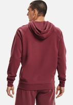 Under Armour - Ua rival fleece big logo hoodie - burgundy 