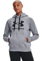 Under Armour - Rival fleece logo hoodie - grey