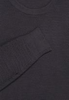 Superbalist - Chevron textured regular fit knit - dark grey