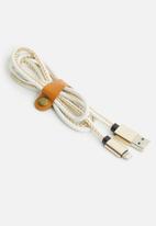 Tech Cult - Vegan leather cable - white