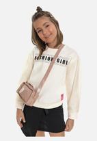 Gloss - Fashion girl styled tracktop - off white
