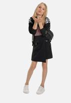 Gloss - Girls hoodie with faux fur detail - black