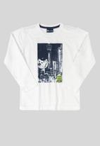 Quimby - Boys single jersey printed tee - white