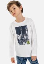 Quimby - Boys single jersey printed tee - white
