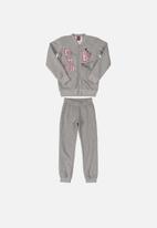 Bee Loop - Girls fashion hoodie & sweatpants set - grey