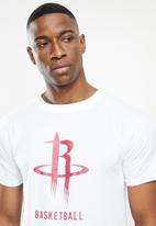 NBA - Rockets icon logo straight hem printed T-shirt - white