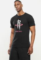 NBA - Rockets icon logo straight hem printed T-shirt - black