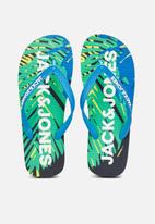 Jack & Jones - Jfwprint tropical pack flip flop - blue & green 