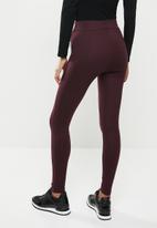 SISSY BOY - Valery:high rise legging with front metal zip - burgundy