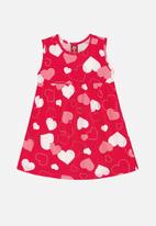 Bee Loop - Baby girls sleeveless heart dress - pink