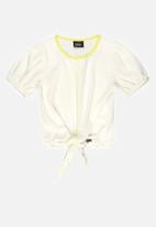 Gloss - Girls tie front top - white